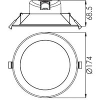 LED-Deckeneinbauleuchte Acrux weiß CCT Ø 17