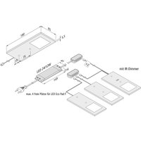 LED-Unterbaulampe Eco-Pad F 3x-Set 3.000K alu