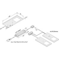 LED-Unterbaulampe Eco-Pad F 2x-Set 3.000K alu