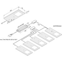 LED-Unterbaulampe Eco-Pad F 5x-Set 3.000K alu