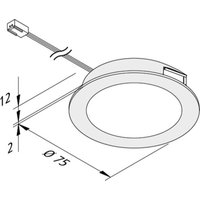 LED-Möbeleinbauleuchte FAR 68 edelstahl 4W 3.000K