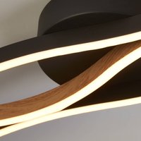 LED-Deckenleuchte Bloom Swirl schwarz/holz