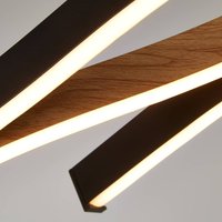 LED-Hängeleuchte Bloom Swirl schwarz/holz