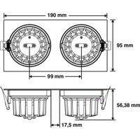 SLC DL04 Square X2 LED-Einbauleuchte 3000K schwarz