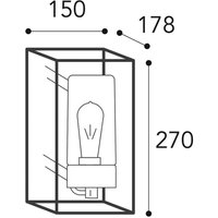 Außenwandleuchte Cubic³ 3365 messing antik/klar