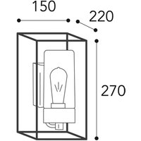 Außenwandleuchte Cubic³ 3364 messing antik/klar