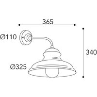 Außenwandlampe Mill 1595 messing antik/klar