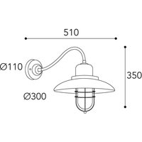 Wandlampe Patio Cage 3300 messing antik/klar