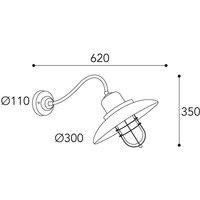 Wandlampe Patio Cage 3301 messing antik/klar