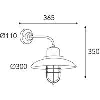 Wandlampe Patio Cage 3303 messing antik/klar