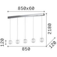 Ideal Lux LED-Hängelampe Diamond 5-flammig