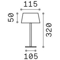 Ideal Lux LED-Akku-Außentischleuchte Pure