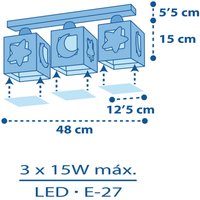 Dalber Moonlight Kinder-Deckenlampe 3-flammig grau