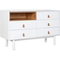 Kommode Home ESPRIT Weiß natürlich Polypropylen Holz MDF 120 x 40 x 75 cm