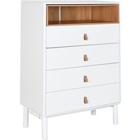 Schubladenschrank Home ESPRIT Weiß natürlich Polypropylen Holz MDF 80 x 40 x 117 cm