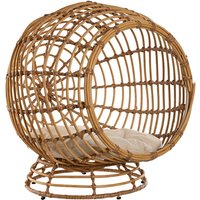 Haustierbettchen Home ESPRIT Weiß natürlich Synthetischer Rattan 60 x 58 x 58 cm