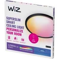 WiZ SuperSlim LED-Deckenleuchte RGBW Ø54cm schwarz