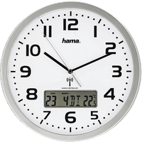 HAMA Extra - Wanduhr (Silber/Weiss)