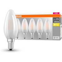 OSRAM LED-Kerzenlampe E14 4W 2.700K 470lm 5er