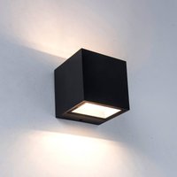 LED-Außenwandlampe Gemini mattschwarz Breite 8