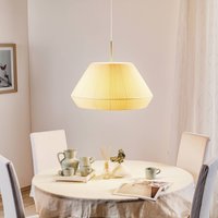 Bover Mei 60 - runde Stoff-Pendelleuchte in Creme